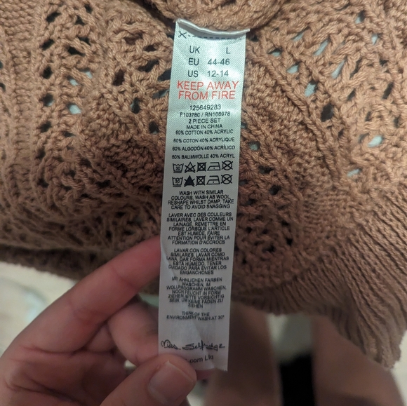 ASOS Miss Selfridge Crochet Mini Dress (Size: L 10/12) - Picture 13 of 13